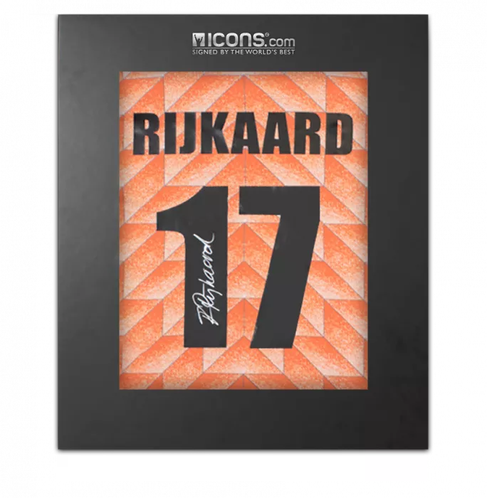 Frank Rijkaard Back Signed Netherlands 1988 Home Shirt In Deluxe Packaging