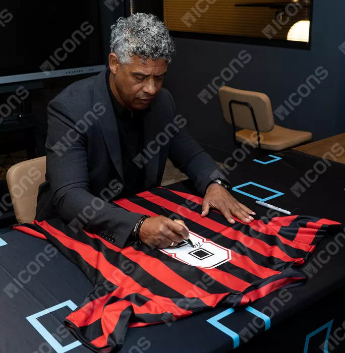 Frank Rijkaard Official AC Milan Back Signed And Framed Home Shirt