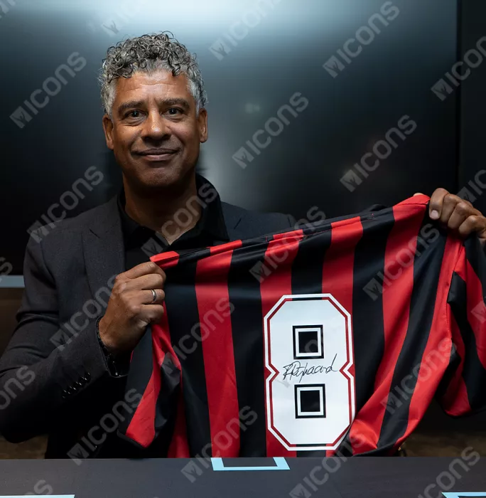 Frank Rijkaard Official AC Milan Back Signed And Framed Home Shirt