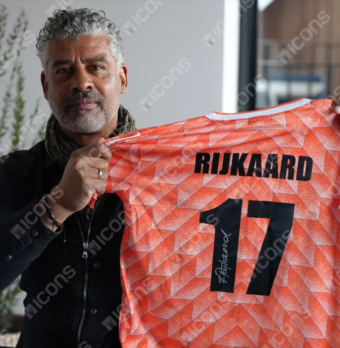 Frank Rijkaard Official FIFA World Cup™ Back Signed And Hero Framed Netherlands 1988 Home Shirt