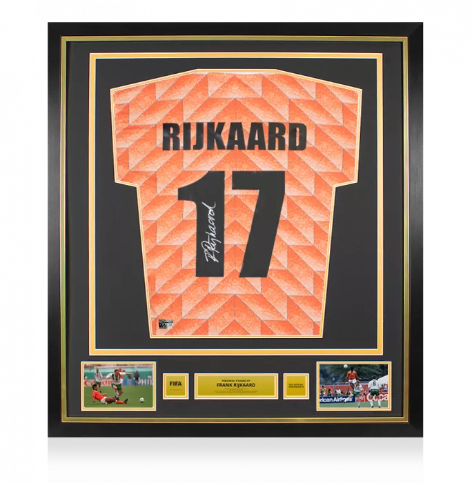 Frank Rijkaard Official FIFA World Cup™ Back Signed and Framed Netherlands 1988 Home Shirt