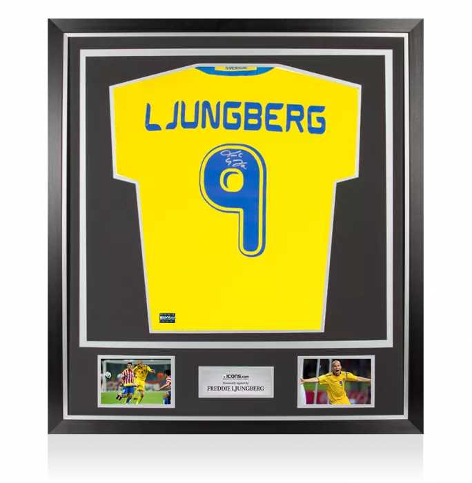 Freddie Ljungberg Back Signed Sweden Home Shirt In Classic Frame