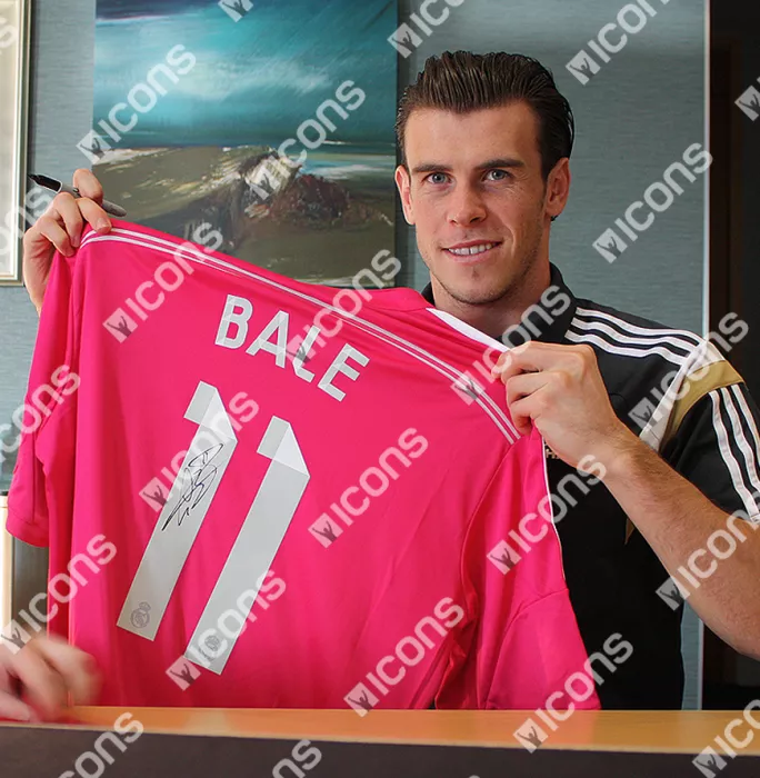 Gareth Bale Back Signed Real Madrid 2014-15 Away Shirt In Classic Frame
