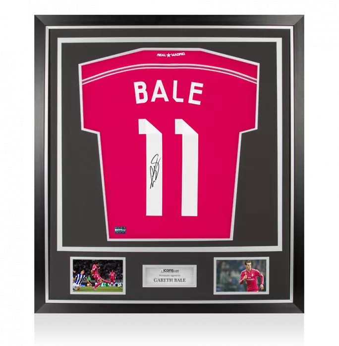 Gareth Bale Back Signed Real Madrid 2014-15 Away Shirt In Classic Frame