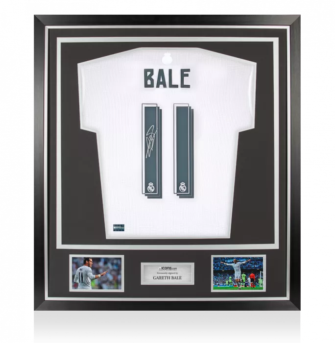 Gareth Bale Back Signed Real Madrid 2015-16 Home Shirt In Classic Frame