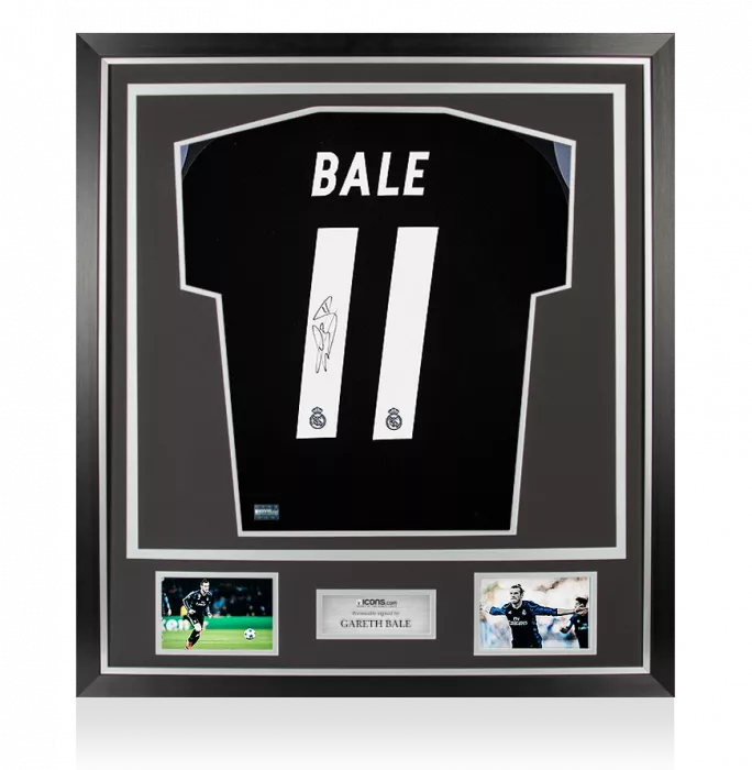 Gareth Bale Back Signed Real Madrid 2016-17 Away Shirt In Classic Frame