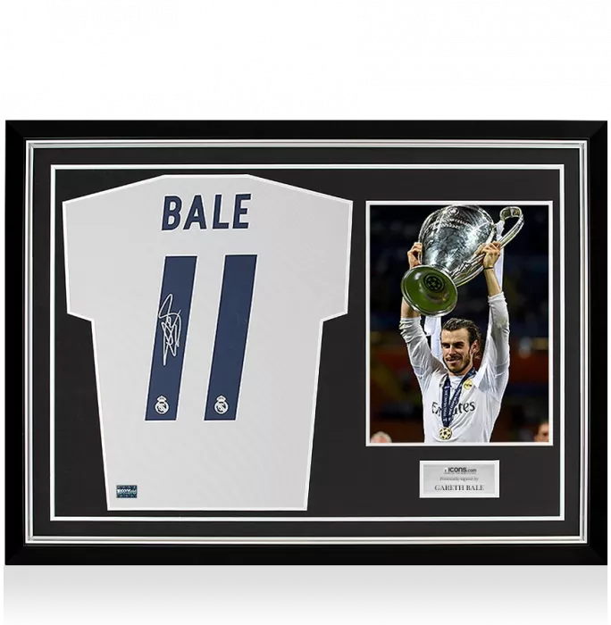 Gareth Bale Back Signed Real Madrid 2016-17 Home Shirt In Hero Frame: Option 1