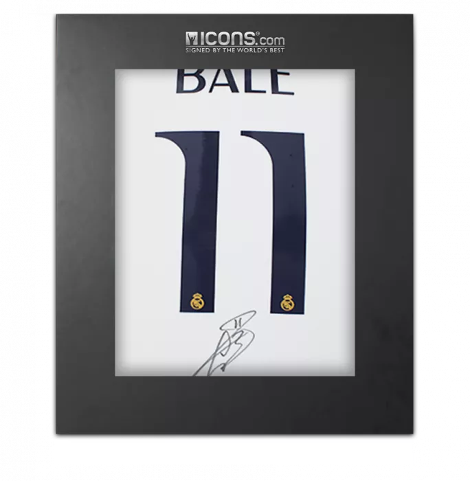 Gareth Bale Back Signed Real Madrid 2023-24 Home Shirt In Deluxe Packaging