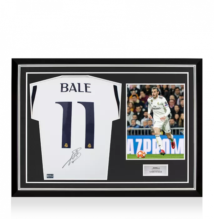 Gareth Bale Back Signed Real Madrid 2023-24 Home Shirt In Hero Frame: Option 1