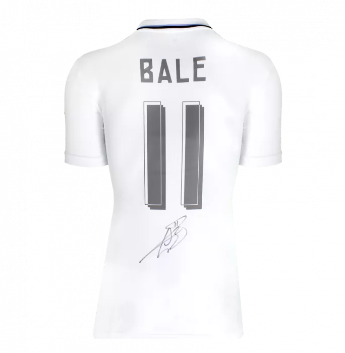 Gareth Bale Back Signed Real Madrid Modern Home Shirt With Fan Style Numbers In Classic Frame