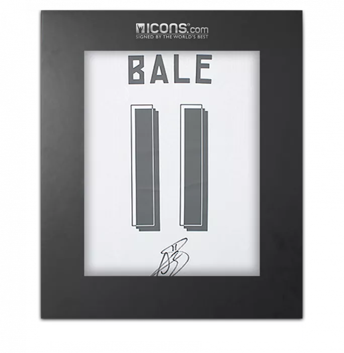 Gareth Bale Back Signed Real Madrid Modern Home Shirt with Fan Style Numbers In Deluxe Packaging