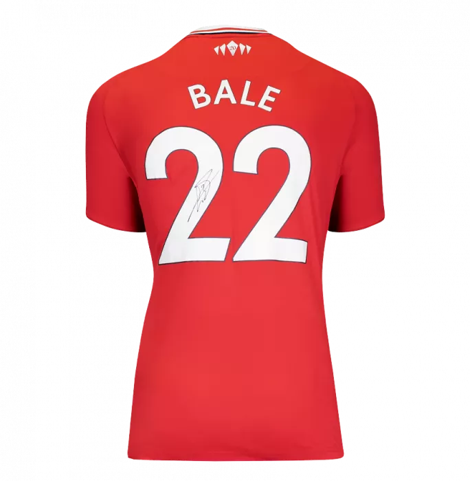 Gareth Bale Back Signed Southampton 2021-22 Home Shirt With Fan Style Number In Classic Frame