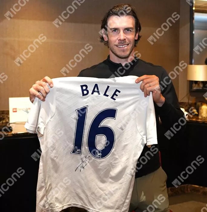 Gareth Bale Back Signed Tottenham Hotspur 2007-08 Home Shirt In Classic Frame