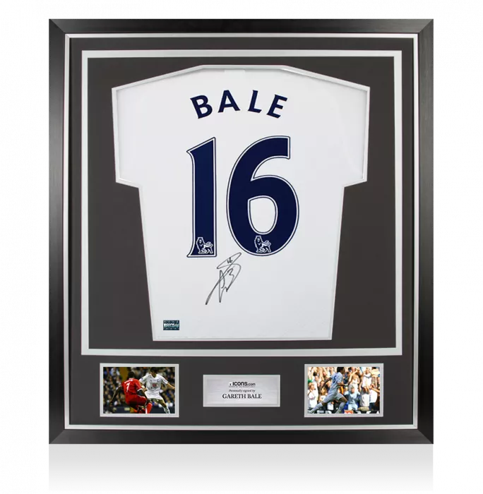 Gareth Bale Back Signed Tottenham Hotspur 2007-08 Home Shirt In Classic Frame