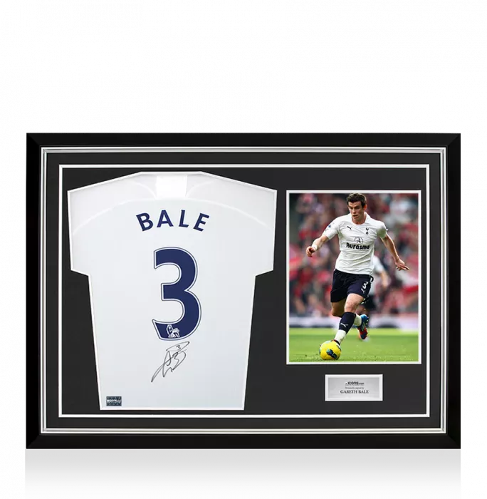 Gareth Bale Back Signed Tottenham Hotspur 2011-12 Home Shirt In Hero Frame: Option 1