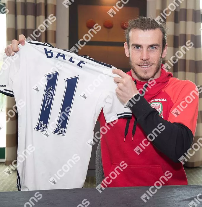 Gareth Bale Back Signed Tottenham Hotspur 2013-14 Home Shirt In Classic Frame