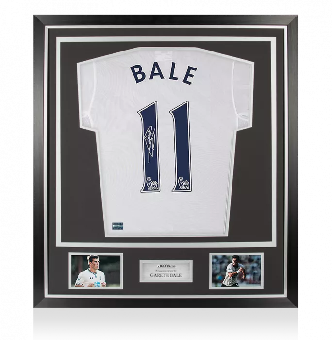 Gareth Bale Back Signed Tottenham Hotspur 2013-14 Home Shirt In Classic Frame