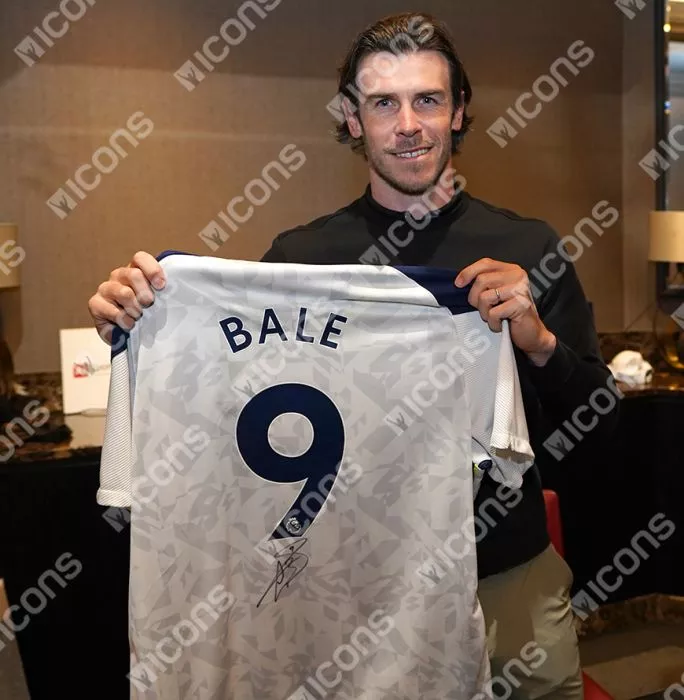Gareth Bale Back Signed Tottenham Hotspur 2020-21 Home Shirt In Classic Frame