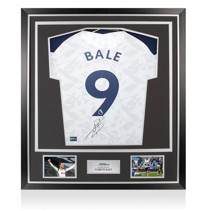 Gareth Bale Back Signed Tottenham Hotspur 2020-21 Home Shirt In Classic Frame