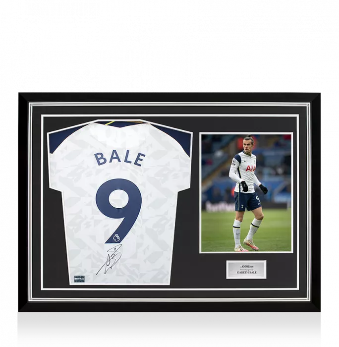 Gareth Bale Back Signed Tottenham Hotspur 2020-21 Home Shirt In Hero Frame: Option 1