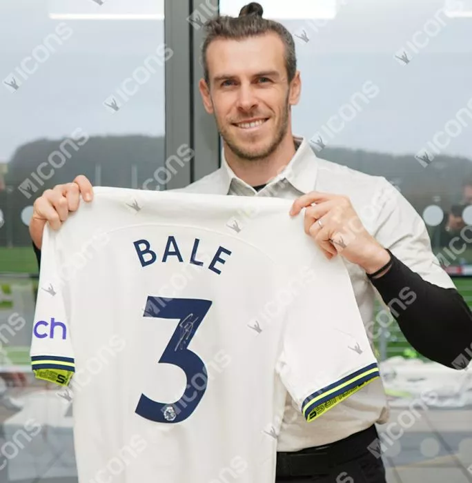 Gareth Bale Back Signed Tottenham Hotspur 2022-23 Home Shirt In Hero Frame: Option 1