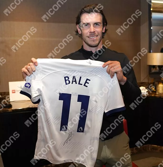 Gareth Bale Back Signed Tottenham Hotspur 2023-24 Home Shirt In Hero Frame: Option 1