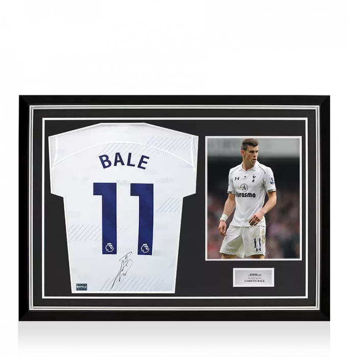 Gareth Bale Back Signed Tottenham Hotspur 2023-24 Home Shirt In Hero Frame: Option 1