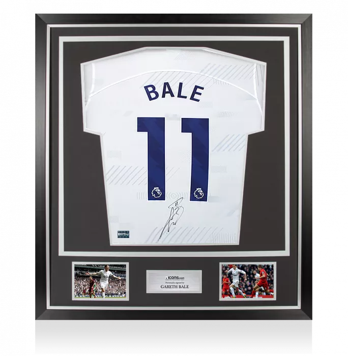 Gareth Bale Back Signed Tottenham Hotspur 2023-24 Home Shirt In Classic Frame