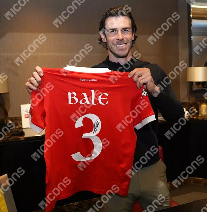 Gareth Bale Back Signed Wales 2006-07 Home Shirt In Hero Frame: Option 1