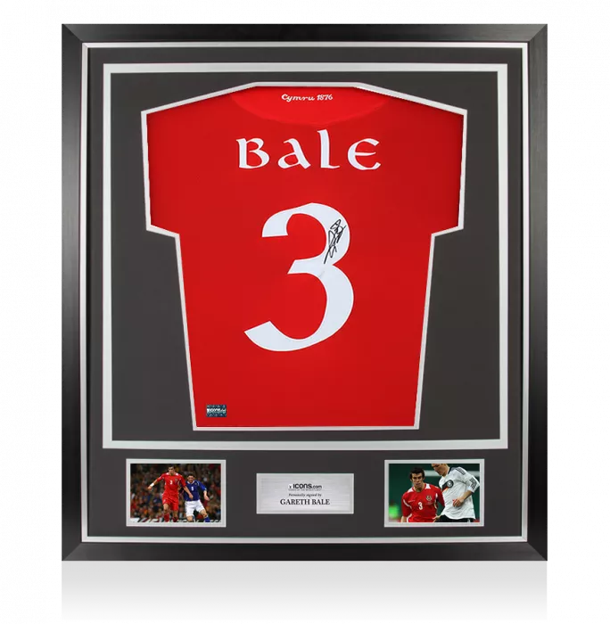 Gareth Bale Back Signed Wales 2006-07 Home Shirt In Classic Frame