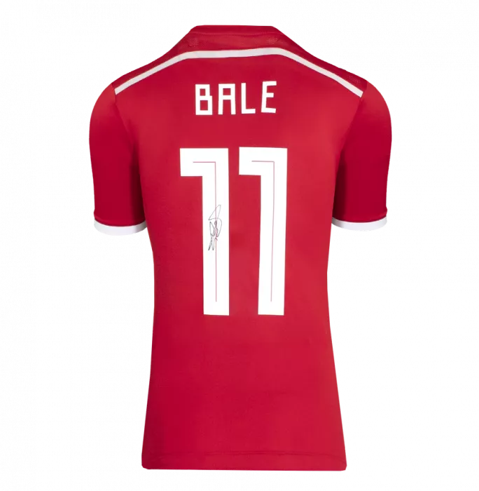 Gareth Bale Back Signed Wales 2013-15 Home Shirt In Hero Frame: Option 1