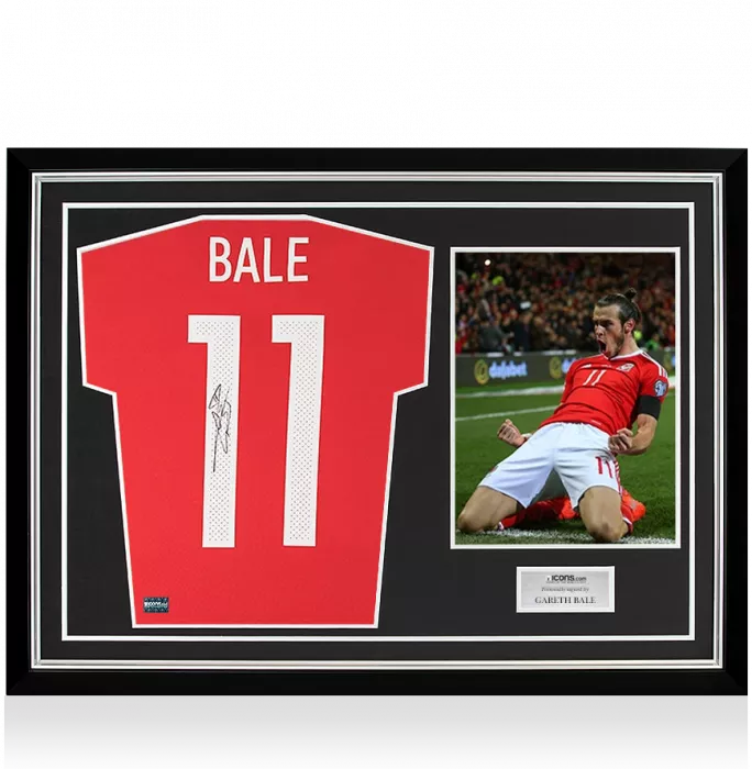 Gareth Bale Back Signed Wales 2016 Home Shirt In Hero Frame: Option 1