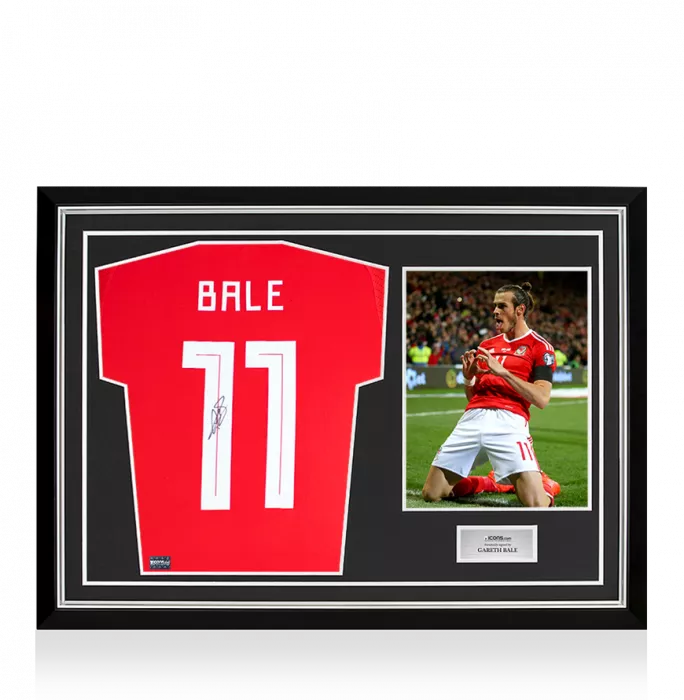 Gareth Bale Back Signed Wales 2016 Home Shirt In Hero Frame: Option 1