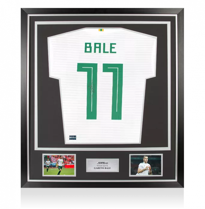 Gareth Bale Back Signed Wales 2018-19 Away Shirt In Classic Frame