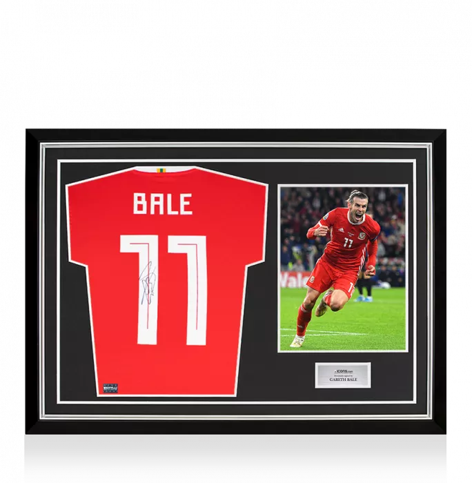 Gareth Bale Back Signed Wales 2018-19 Home Shirt In Hero Frame: Option 1