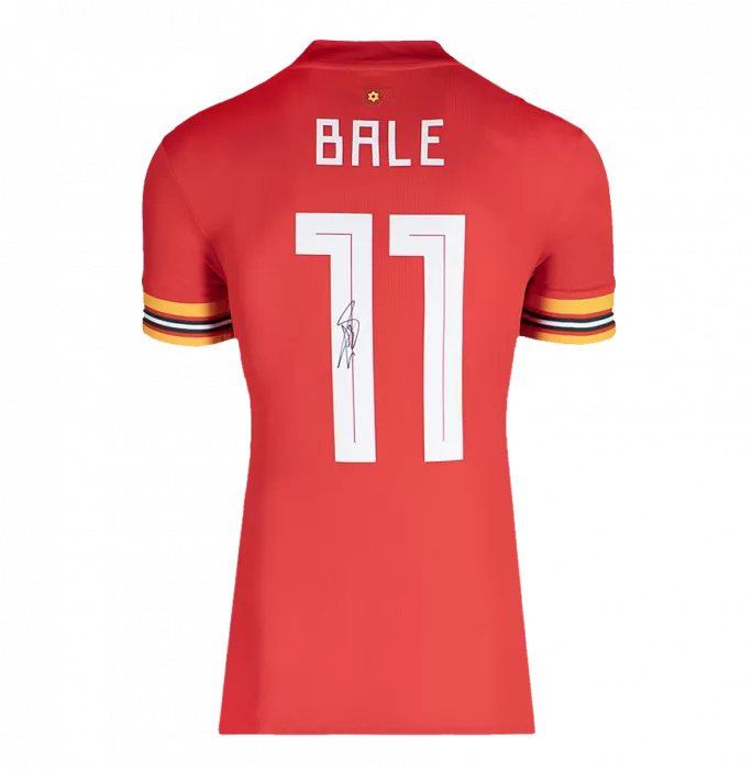 Gareth Bale Back Signed Wales 2020-21 Home Shirt In Hero Frame: Option 1