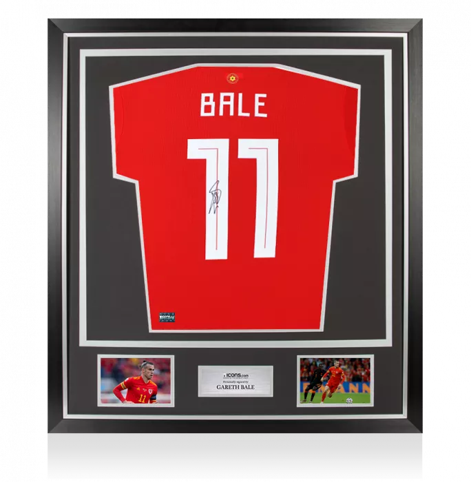 Gareth Bale Back Signed Wales 2020-21 Home Shirt In Classic Frame