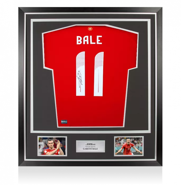 Gareth Bale Back Signed Wales 2024 Home Shirt In Classic Frame