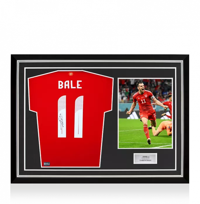 Gareth Bale Back Signed Wales 2024 Home Shirt In Hero Frame: Option 1