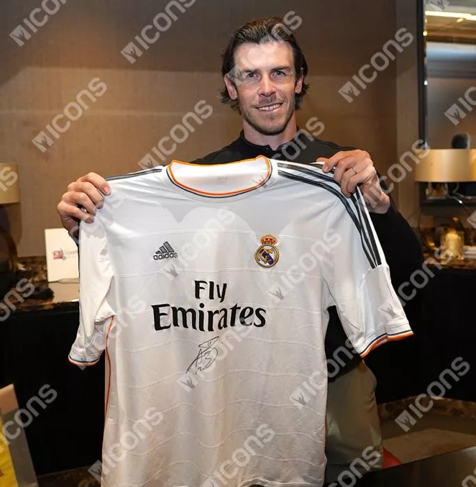 Gareth Bale Front Signed Real Madrid 2013-14 Home Shirt In Classic Frame