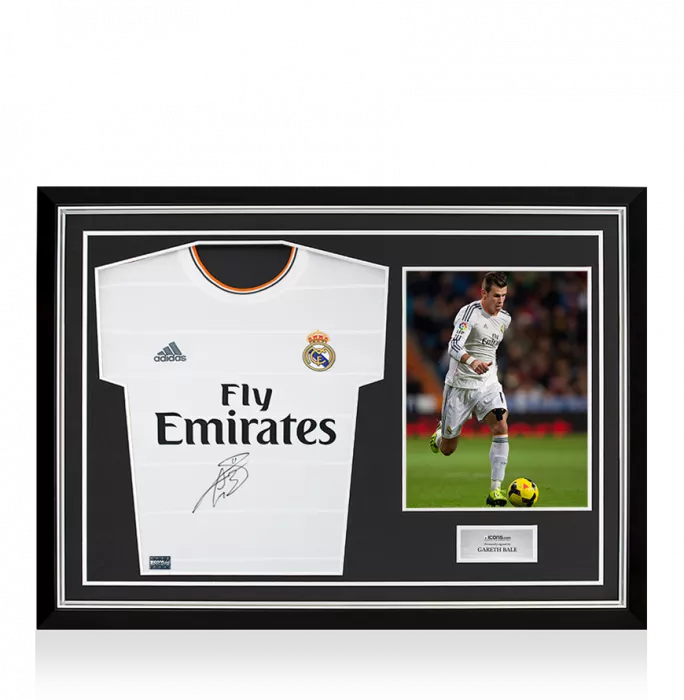 Gareth Bale Front Signed Real Madrid 2013-14 Home Shirt In Hero Frame: Option 1