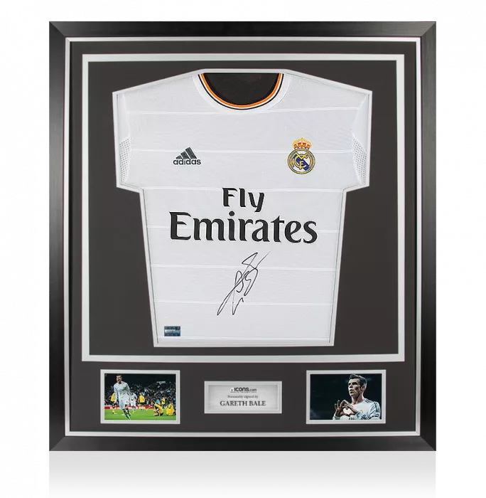 Gareth Bale Front Signed Real Madrid 2013-14 Home Shirt In Classic Frame
