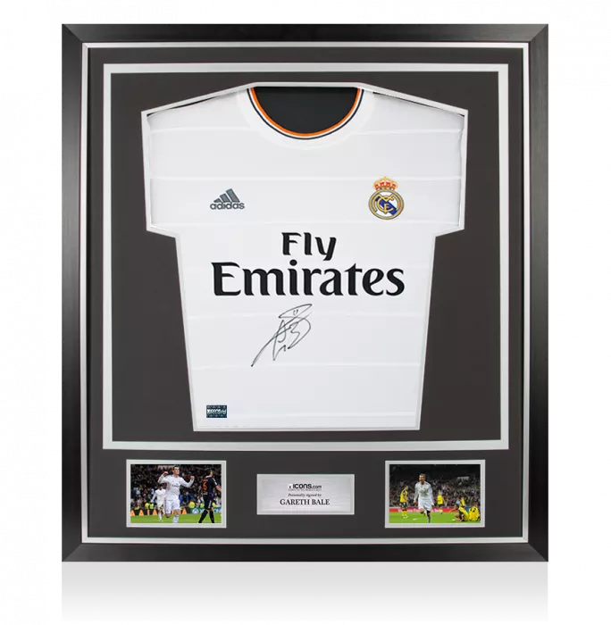 Gareth Bale Front Signed Real Madrid 2013-14 Home Shirt In Classic Frame