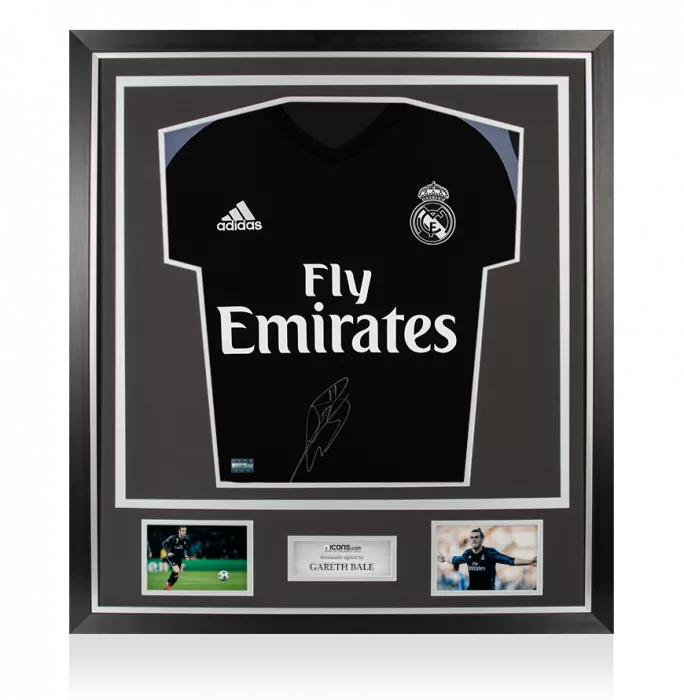 Gareth Bale Front Signed Real Madrid 2016-17 Away Shirt In Classic Frame