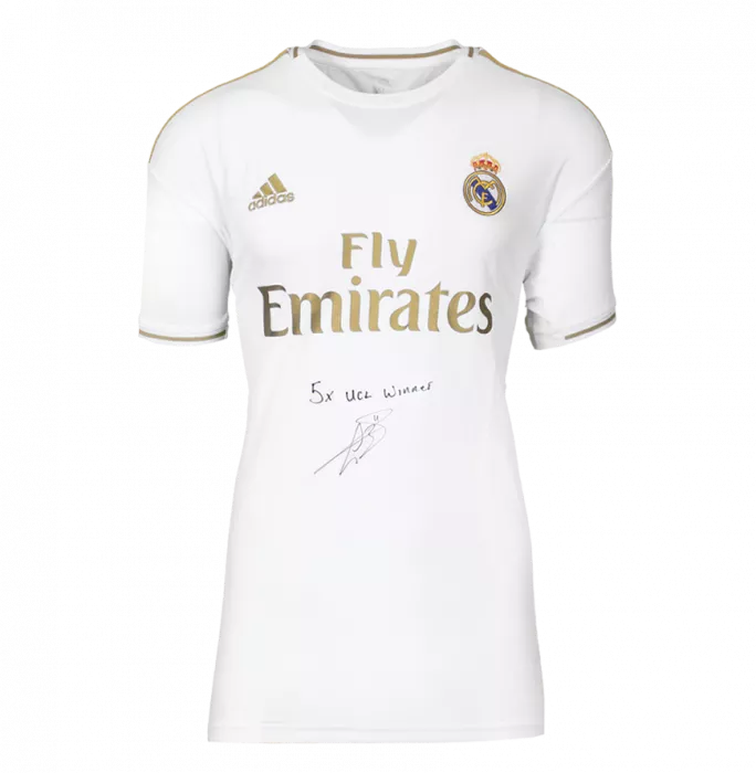 Gareth Bale Front Signed Real Madrid 2019-20 Home Shirt - "5x UCL Winner" Inscription In Classic Frame