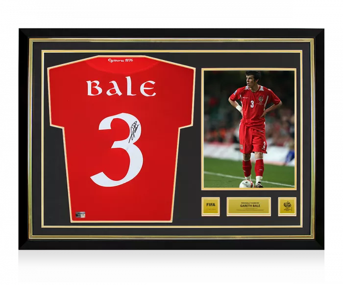 Gareth Bale Official 2006 FIFA World Cup™ Back Signed and Hero Framed Wales 2006-07 Home Shirt