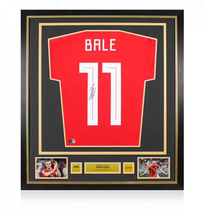 Gareth Bale Official FIFA World Cup™ Back Signed and Framed Modern Wales Home Shirt