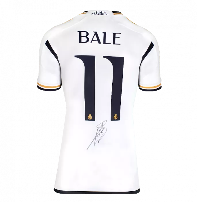 Gareth Bale Official UEFA Champions League Back Signed And Framed Real Madrid 2023-24 Home Shirt