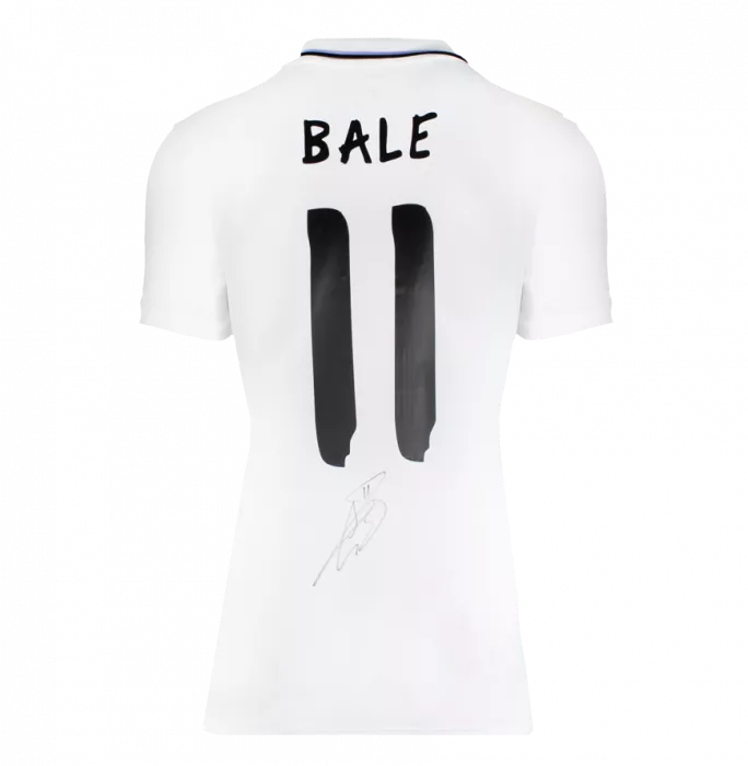 Gareth Bale Official UEFA Champions League Back Signed And Framed Real Madrid Modern Home Shirt With Fan Style Numbers