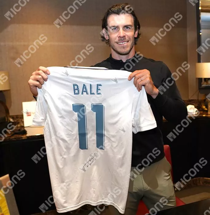 Gareth Bale Official UEFA Champions League Back Signed And Framed Real Madrid Modern Home Shirt With Fan Style Numbers